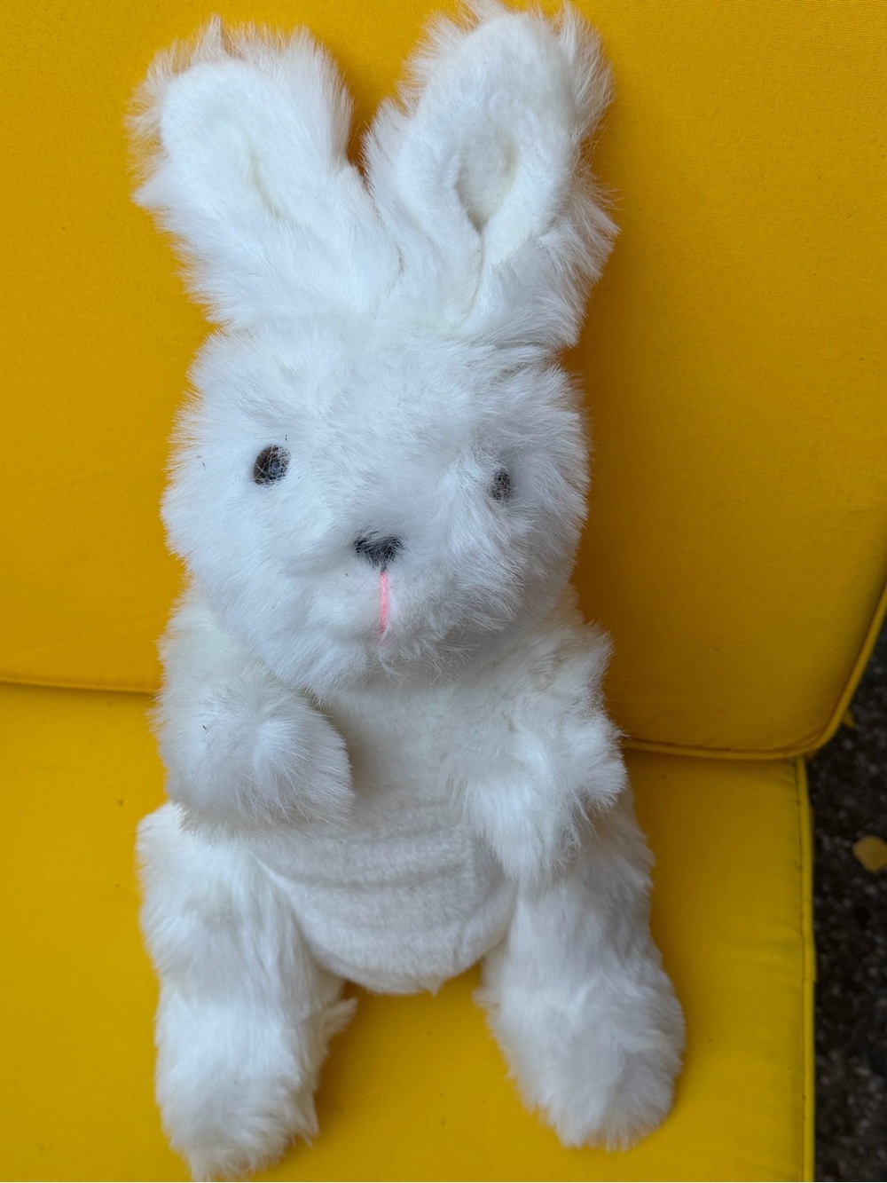 White Plush Bunny Small Pet Toy - Soft Stuffed Rabbit